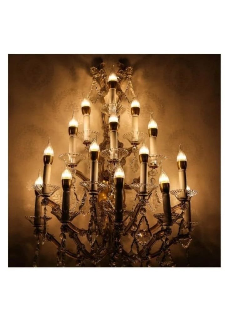 Max - E14 Candle Bulb, 40 Watt Equivalent LED Filament Light Bulbs, Non-Dimmable White 2700K Classic Clear Glass, 800LM Flame LED Filament Candle Bulb, 4W Pack 10 - Image 1