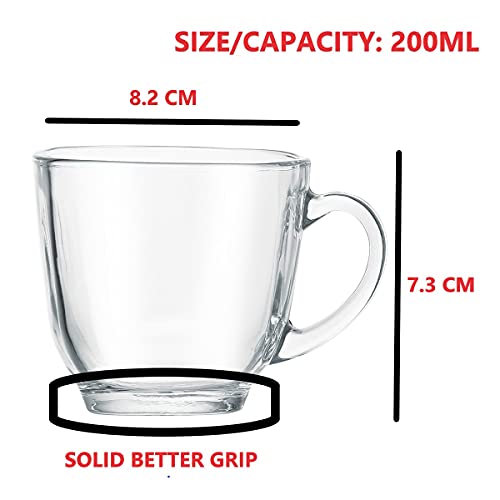 MARKQUES Teaware Glass Cup for Green Tea, Herbal Tea, Coffee (Transparent, Clear, 200 ml) 2 Pieces - Image 5