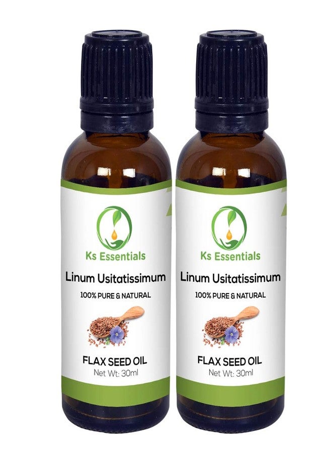Ks Essentials 100% Pure Flax Seed Oil (Linum Usitatissimum) (30ml) Each - Image 1