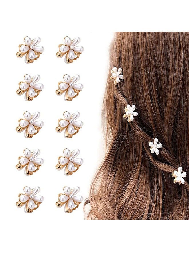 عشرة مشابك لؤلؤ مصغرة، وفتيات محلات شعر صغيرة جميلة، وفتيات مصمّمات من أزهار اقحوان الحلو - Image 1