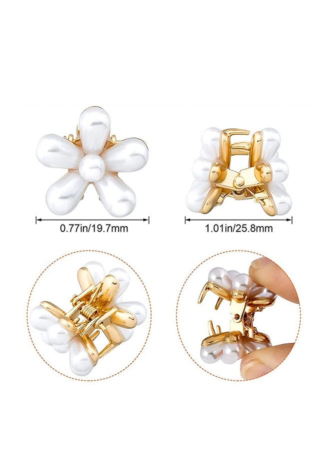 عشرة مشابك لؤلؤ مصغرة، وفتيات محلات شعر صغيرة جميلة، وفتيات مصمّمات من أزهار اقحوان الحلو - Image 2