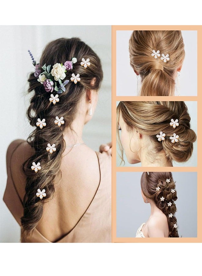 عشرة مشابك لؤلؤ مصغرة، وفتيات محلات شعر صغيرة جميلة، وفتيات مصمّمات من أزهار اقحوان الحلو - Image 4