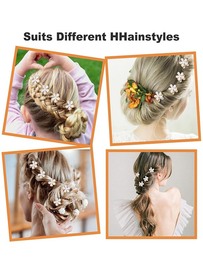 عشرة مشابك لؤلؤ مصغرة، وفتيات محلات شعر صغيرة جميلة، وفتيات مصمّمات من أزهار اقحوان الحلو - Image 5