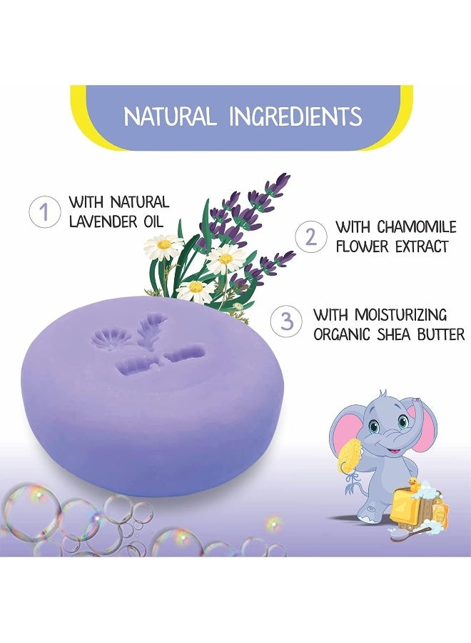 Relaxcation Baby Soap Bar with Lavender Essential Oils, Organic Chamomile Water and Shea Butter - Naturally Cold Processed in USA (3) - Image 2