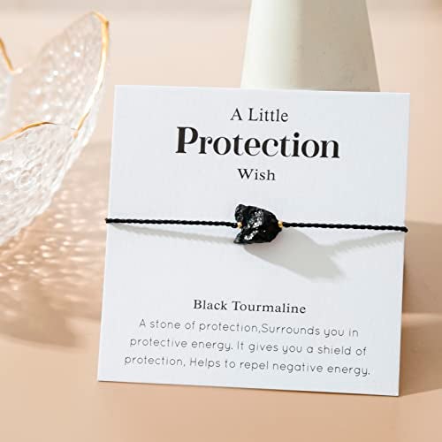 RareLove Protection Bracelet Black Tourmaline Healing Bracelets for Women,Adjustable Healing Crystal Natural Stone Beaded Strand Bracelets,Inspirational Motivational Jewelry Gift - Image 2