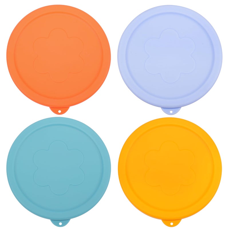 LUVCOSY 4 Cup Silicone Replacement Lids Storage Cover for Pyrex 7201-PC Glass Bowls (Container not Included) 4 Pack Microwave, Dishwasher and Freezer Safe - Image 1