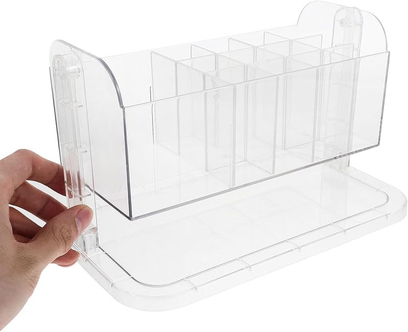 حامل فرش المكياج الدوار الشفاف الأبيض مع قاعدة مسطحة مستقرة لتخزين المكتب - Image 5