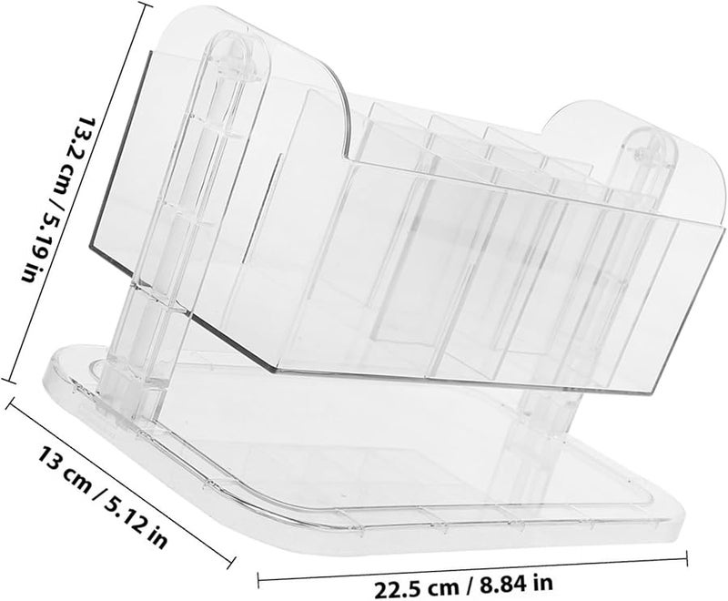 حامل فرش المكياج الدوار الشفاف الأبيض مع قاعدة مسطحة مستقرة لتخزين المكتب - Image 3