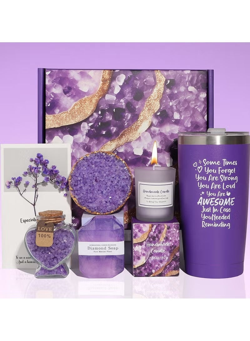 SKT Shiketro Gift Basket for Women - Birthday Gift Box Get Well Soon Gift Set Contains 11 Inspirational Gifts Relaxing Spa Treatment Package for Women Bestie Friendship Female Friend Gift - Image 1