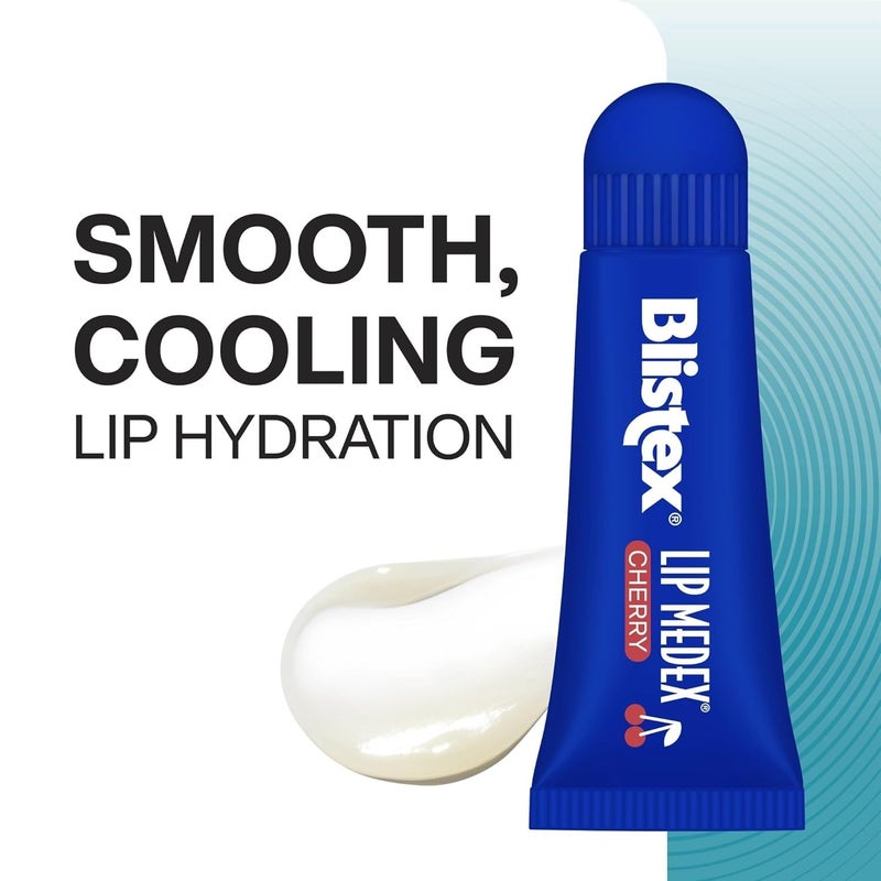 Blistex Lip Medex Cherry 2 Count, 0.35 oz Advanced Hydration, Medicated Relief with Cooling, Soothes & Protects, Restores Healthy Moisture to Lips, Stocking Stuffer for Holiday, Christmas - Image 3