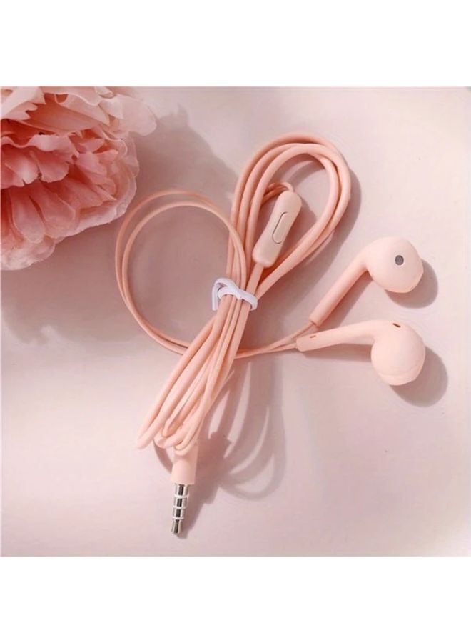 Pink Wired In Ear Headphones Hi Res Sound Noise Cancellation Volume Control Tangle Free Cable - Image 5