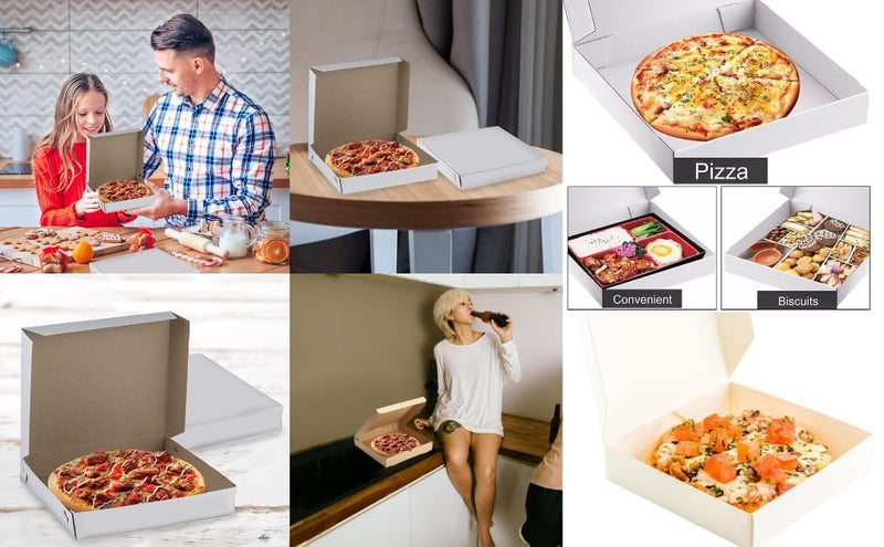 MM WILL CARE - WE WILL CARE YOUR PRODUCTS MMWILLCARE 9 Inch Pizza Box 9 X 9 X 15 White Pack of 200  - Image 4