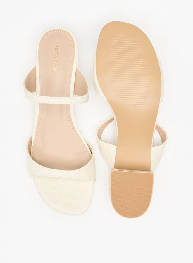 فلورا بيلا من شو إكسبرس Women's Open Toe Slip-On Sandals with Block Heels