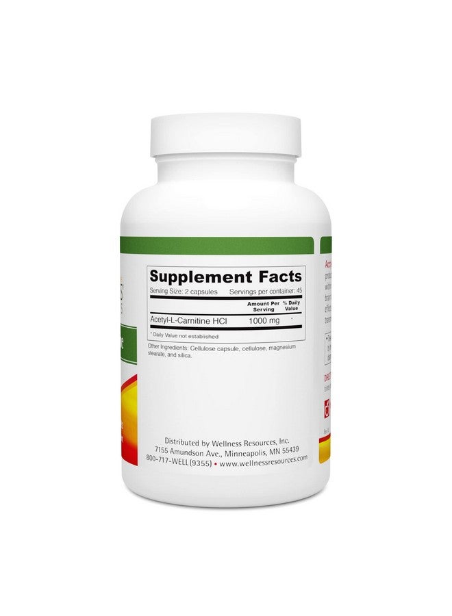 Wellness Resources Acetyl-L-Carnitine (ALC) for Memory, Nerves (500 mg, 90 Capsules) - Image 2