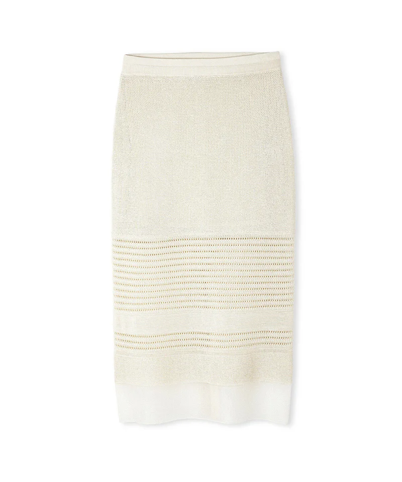 Ipekyol  Contrast Textured Knit Skirt for Women | Best Price UAE