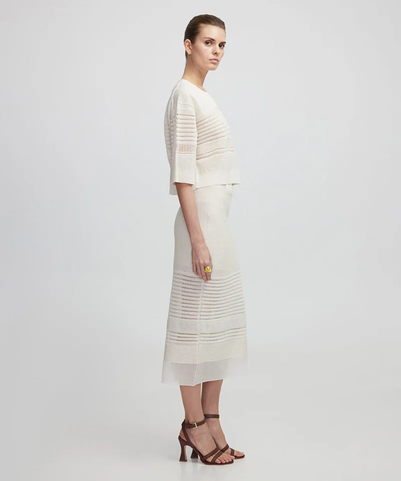 ابيكول Contrast Textured Knit Skirt