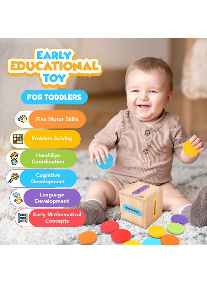 SMALL FISH Montessori Toys for 1 2 3 Year Old: Fine Motor Skills Toys Wooden Color Sorting Sensory Toy for 1-3 Year Old, Object Permanence Wooden Learning Matching Game Travel for Baby Boys Girls Easter Gifts - Image 3