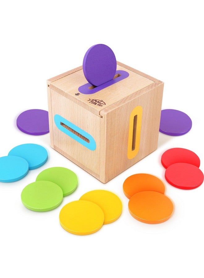 SMALL FISH Montessori Toys for 1 2 3 Year Old: Fine Motor Skills Toys Wooden Color Sorting Sensory Toy for 1-3 Year Old, Object Permanence Wooden Learning Matching Game Travel for Baby Boys Girls Easter Gifts - Image 1