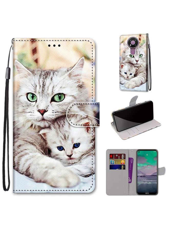 اس-توب جراب لهاتف Nokia 3.4، جراب جلدي من البولي يوريثان قابل للطي أفقيًا بتصميم متقاطع ملون مع حامل وفتحات للبطاقات ومحفظة وحبل تثبيت - Image 1