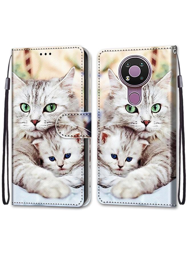 اس-توب جراب لهاتف Nokia 3.4، جراب جلدي من البولي يوريثان قابل للطي أفقيًا بتصميم متقاطع ملون مع حامل وفتحات للبطاقات ومحفظة وحبل تثبيت - Image 2