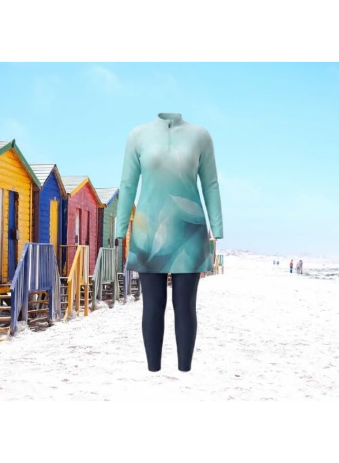 Women's 3-piece burkini swimsuit - vest, pants and turban in quick-drying material for beach and swimming pools (BS21) - Image 5