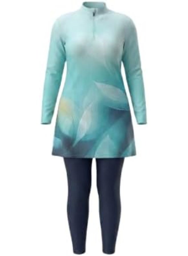 Women's 3-piece burkini swimsuit - vest, pants and turban in quick-drying material for beach and swimming pools (BS21) - Image 4