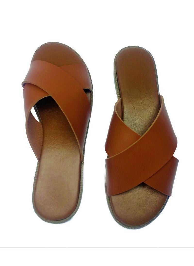 Generic Leather Flat Slippers - Comfort Insole - For Women  - Image 2