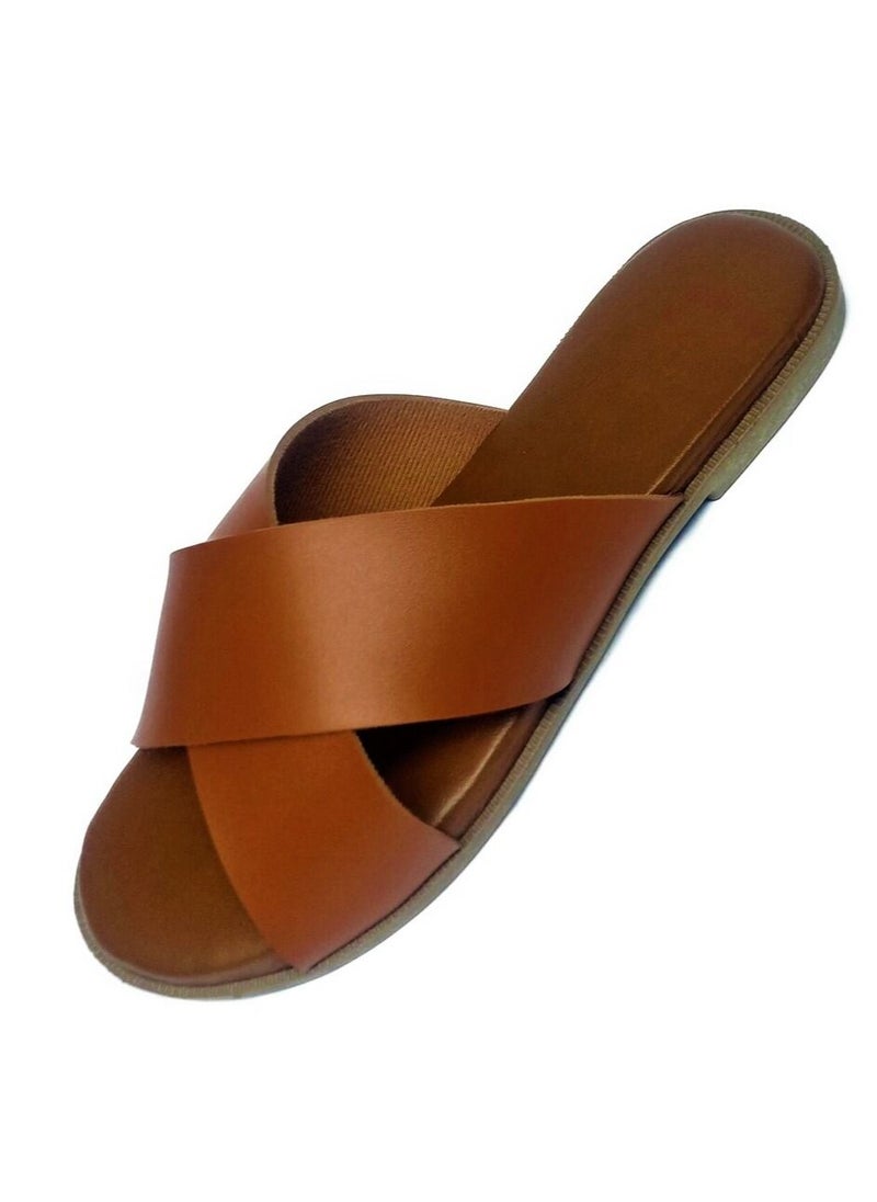 Generic Leather Flat Slippers - Comfort Insole - For Women  - Image 1
