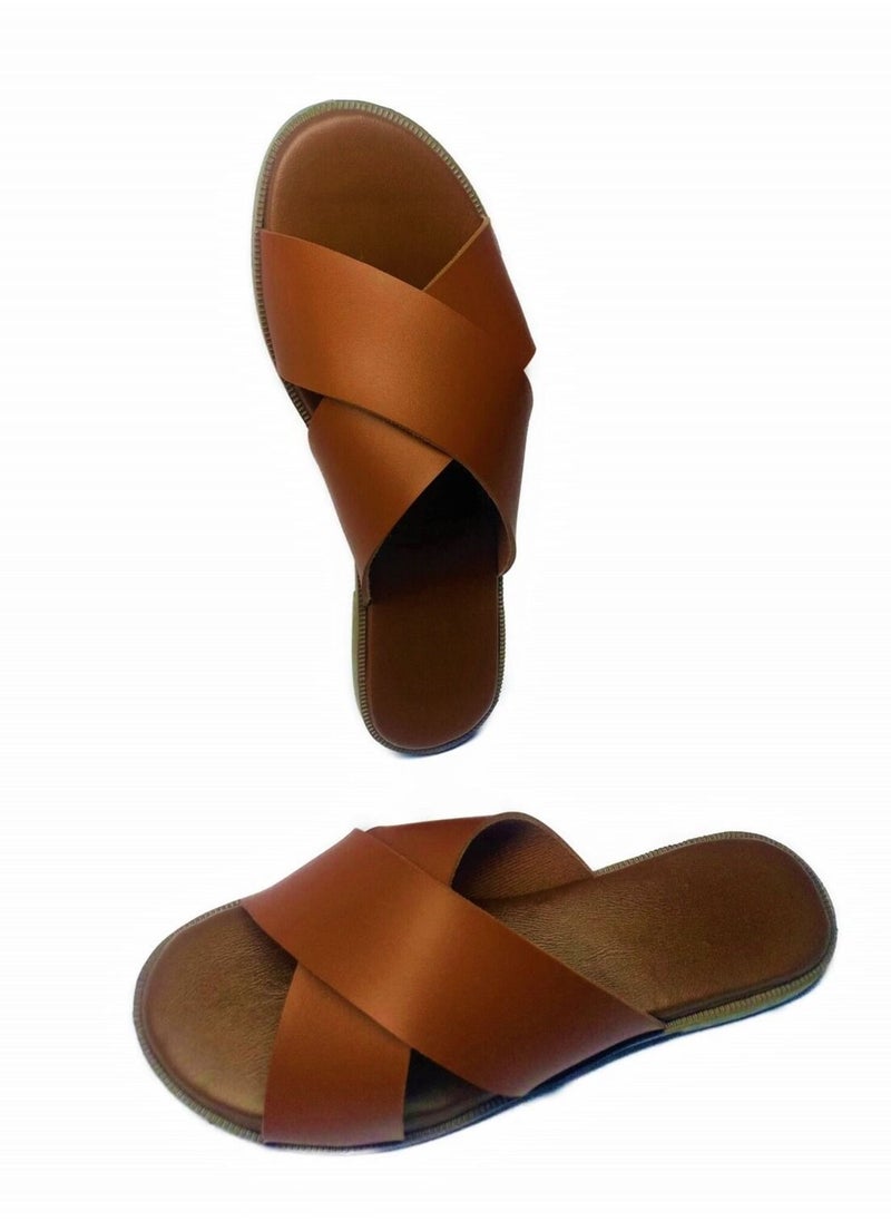 Generic Leather Flat Slippers - Comfort Insole - For Women  - Image 4