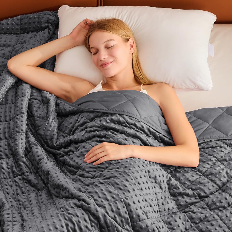 BETU Grey Weighted Blanket for Adults 15lbs, 48"x72", Twin Full Size Cooling Minky Heavy Throw Blanket for 120-160lbs, Soft Winter Thick Big Blankets Weighted Comforter Gift for Sleeping - Image 1