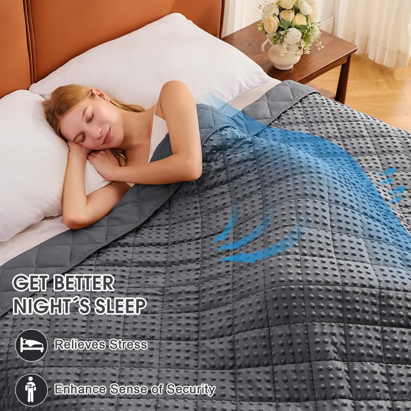 BETU Grey Weighted Blanket for Adults 15lbs, 48"x72", Twin Full Size Cooling Minky Heavy Throw Blanket for 120-160lbs, Soft Winter Thick Big Blankets Weighted Comforter Gift for Sleeping - Image 2