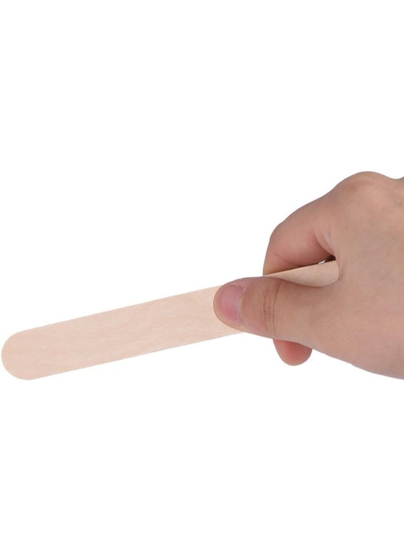 مجموعة من 50 قطعة من عصي لتشكيل المثلجات والمصاصات والكيك بطول 15 سم، بنية من الخشب الطبيعي للاطفال لممارسة الفنون والاعمال الحرفية اليدوية - Image 4