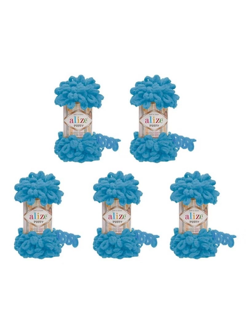 5 Pcs Alize Puffy 16 Micropolyester Hand Knitting Yarn For Blanket