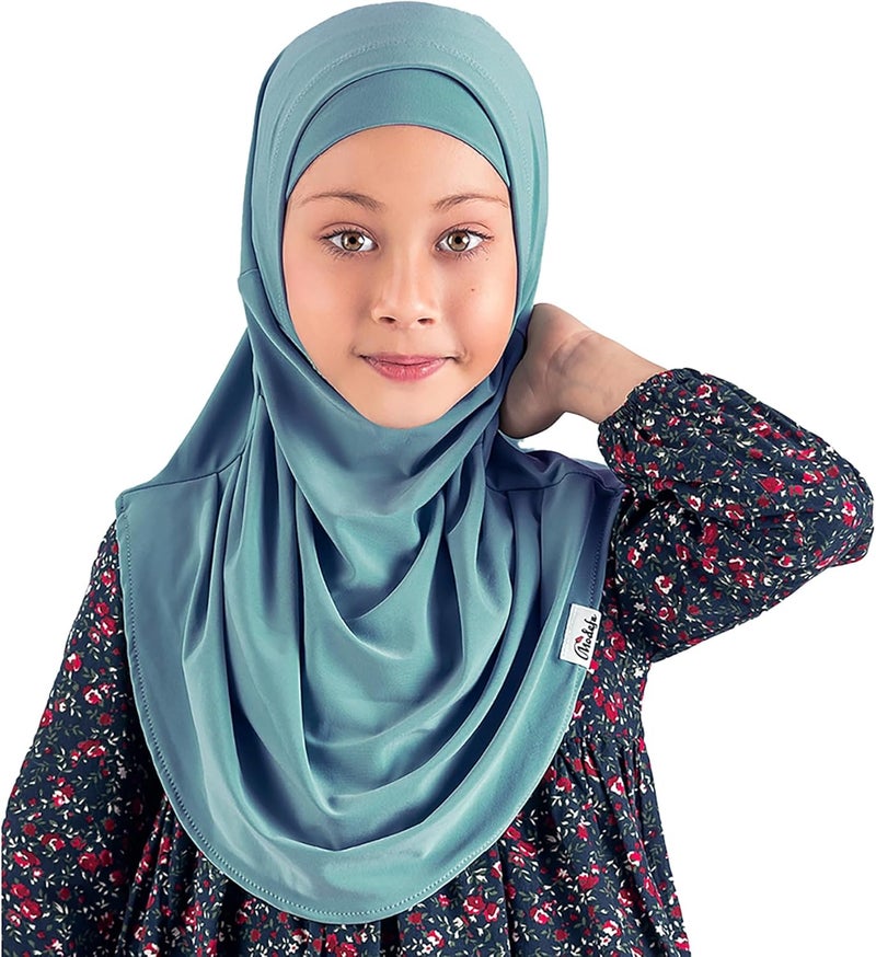 Modefa Islamic Girl Child Practical Amira Hijab Two Piece Muslim Scarf & Bonnet - Instant Easy Hijab - Image 1