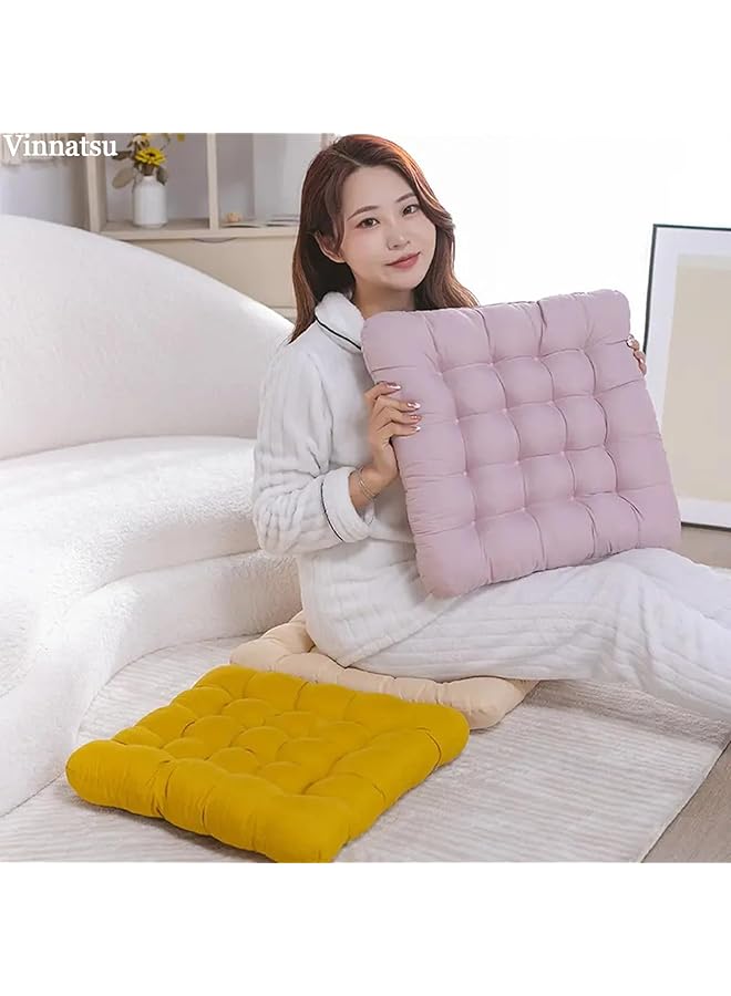 erorex Floor Pillow Chair Cushion Square Meditation Pillow For Seating On Floor Solid Thicken Tufted Seat Cushion Pouf Dacron Tatami Floor Cushion For Yoga Living Room Balcony Office Outdoor - Image 2