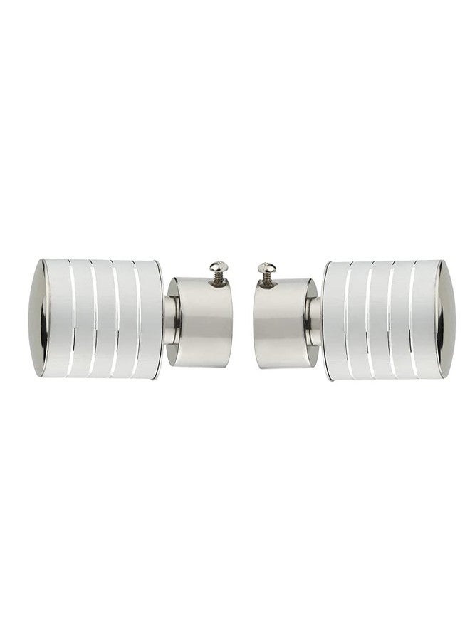 LEEZEN Stainless Steel Curtain Bracket Parda Holder with Support 1 Inch Rod Pocket Finials Designer Door and Window Rod Support Fittings, Curtain Rod Holder (Pack of 3 Set, Silver) - Image 2