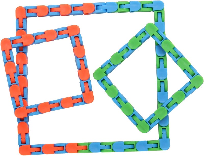 Yeetec 6 Pack 24 Links Wacky Tracks Snap and Click Fidget Toys, Finger Sensory Toys, Snake Puzzles for Stress Relief, Party Bag Fillers, Party Favours, Random  Color - Image 3