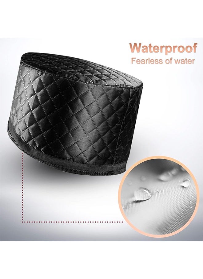 DAREU Portable Electric Heat Cap for Deep Conditioning – Thermal Hair Steamer Cap for Natural Hair Spa Treatments at Home (Solid Black)  - Image 5
