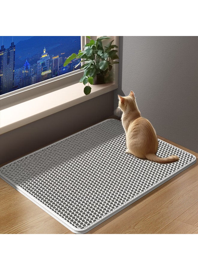 HelloJoy ojoy Cat Litter Mat With Splash-proof And Carry-out Prevention, Double-layer Filter, Leak-proof, Washable, Cat Supplies - Jumbo - Image 1