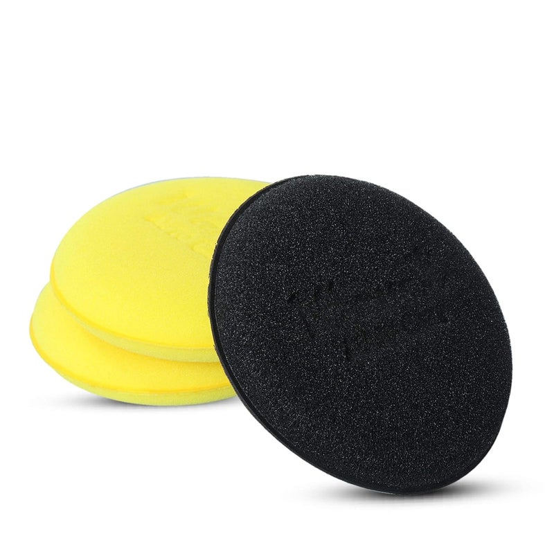 Wavex Ultrafine Foam Sponge Applicator for Car Wax, Dashboard Dressing, Tyre Dressing and many more (Pack of 2 Yellow 1 Black) - Image 4