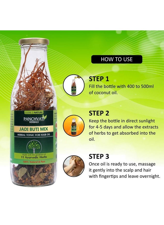 Panchvati Herbals Make Your Own Hair Oil Dry Jadi Buti Mix (11 Ayurvedic Herbs, 100% Herbals & Plant Derived) For Complete Hair Care  - Image 4
