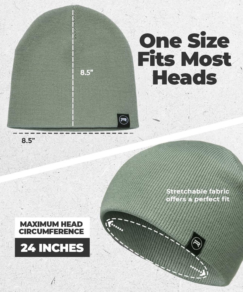 Revony Original Beanie Cap - Soft Knit Beanie Hat - Warm and Durable (Sea Green) - Image 5