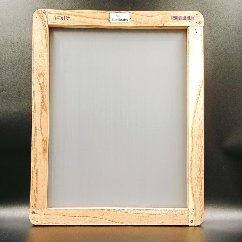 sumikrafts Sumikrafts Extra Large Screen Printing Wooden Frame 14x18 Frame with PreStretched Nylon Mesh No 16 Ideal for Professional LargeScale Printing
