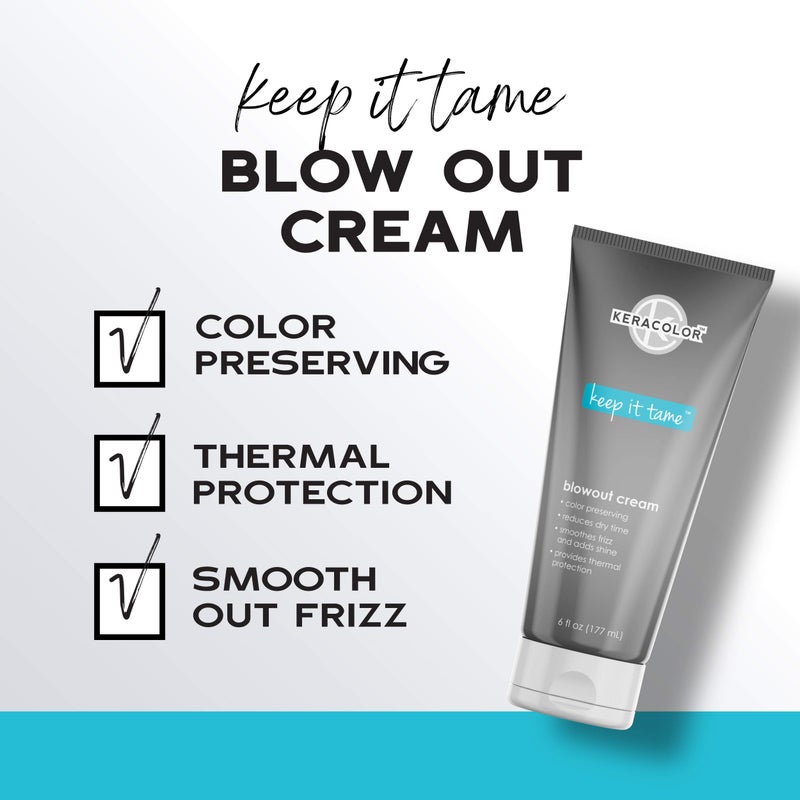 Keracolor Blowout Smoothing Cream for Hair, Color Preserving, Heat Protectant Styling Treatment, 6 Fl Oz - Image 2