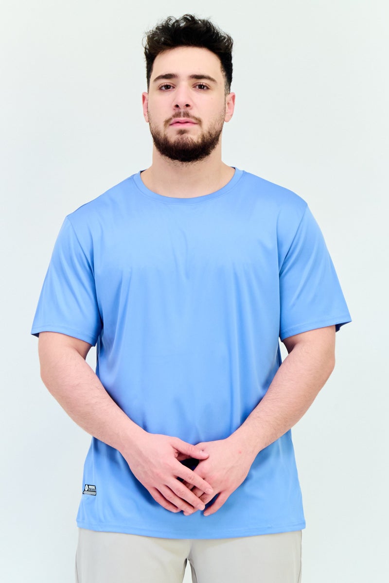 RBX تي شيرت رياضي للرجال بأكمام قصيرة، لون أزرق جذاب - Image 1