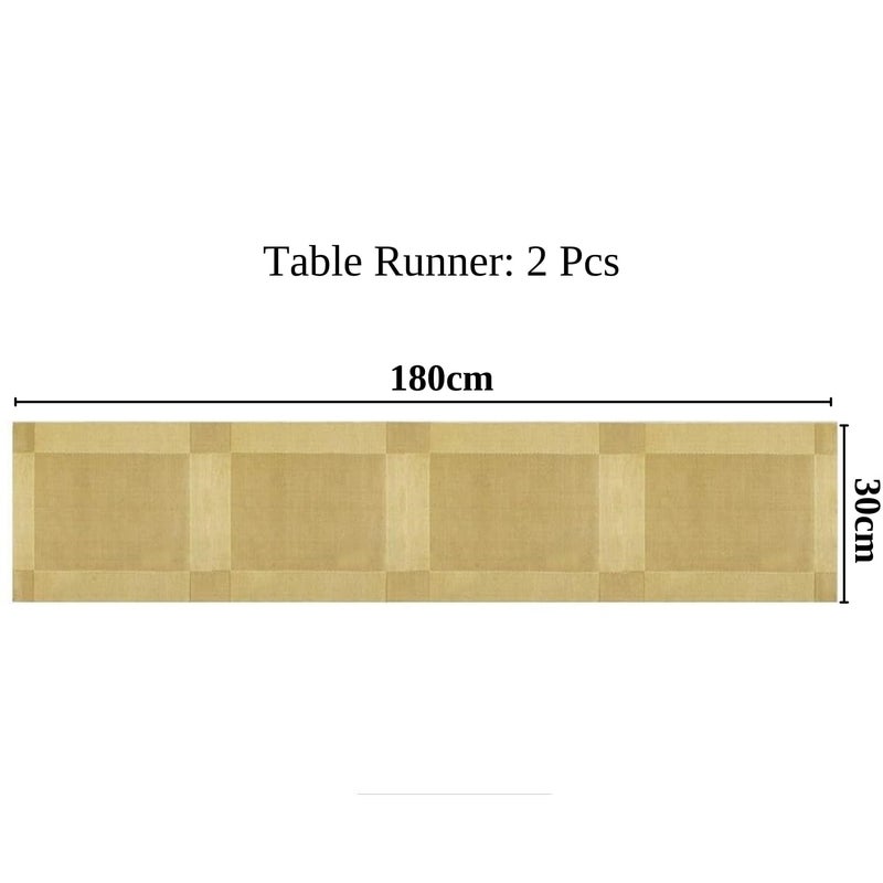 TASKHOUSE Table Runner Non-Slip, Durable PVC Woven Vinyl, Stain Resistant for Kitchen, Dining Table, Bedroom (Gold, Pack of 1) - Image 2