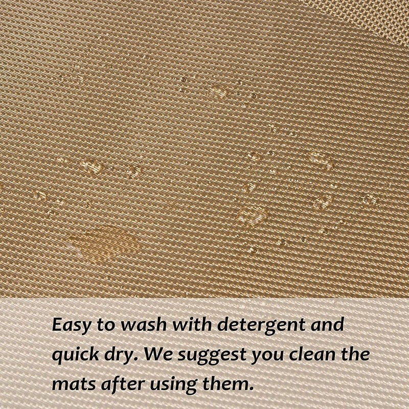 TASKHOUSE Table Runner Non-Slip, Durable PVC Woven Vinyl, Stain Resistant for Kitchen, Dining Table, Bedroom (Gold, Pack of 1) - Image 4