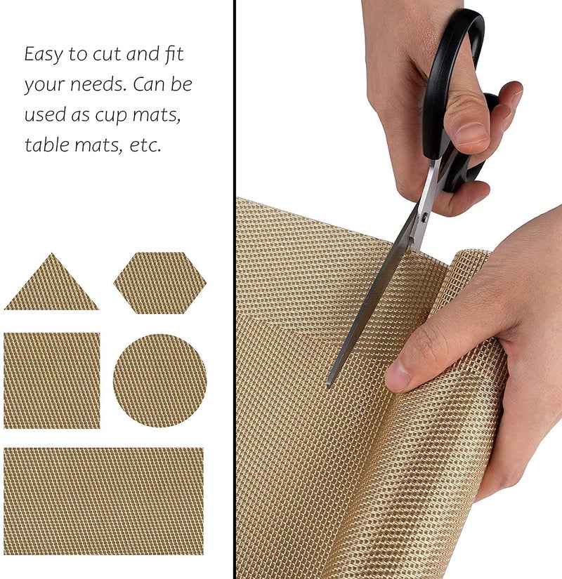 TASKHOUSE Table Runner Non-Slip, Durable PVC Woven Vinyl, Stain Resistant for Kitchen, Dining Table, Bedroom (Gold, Pack of 1) - Image 5