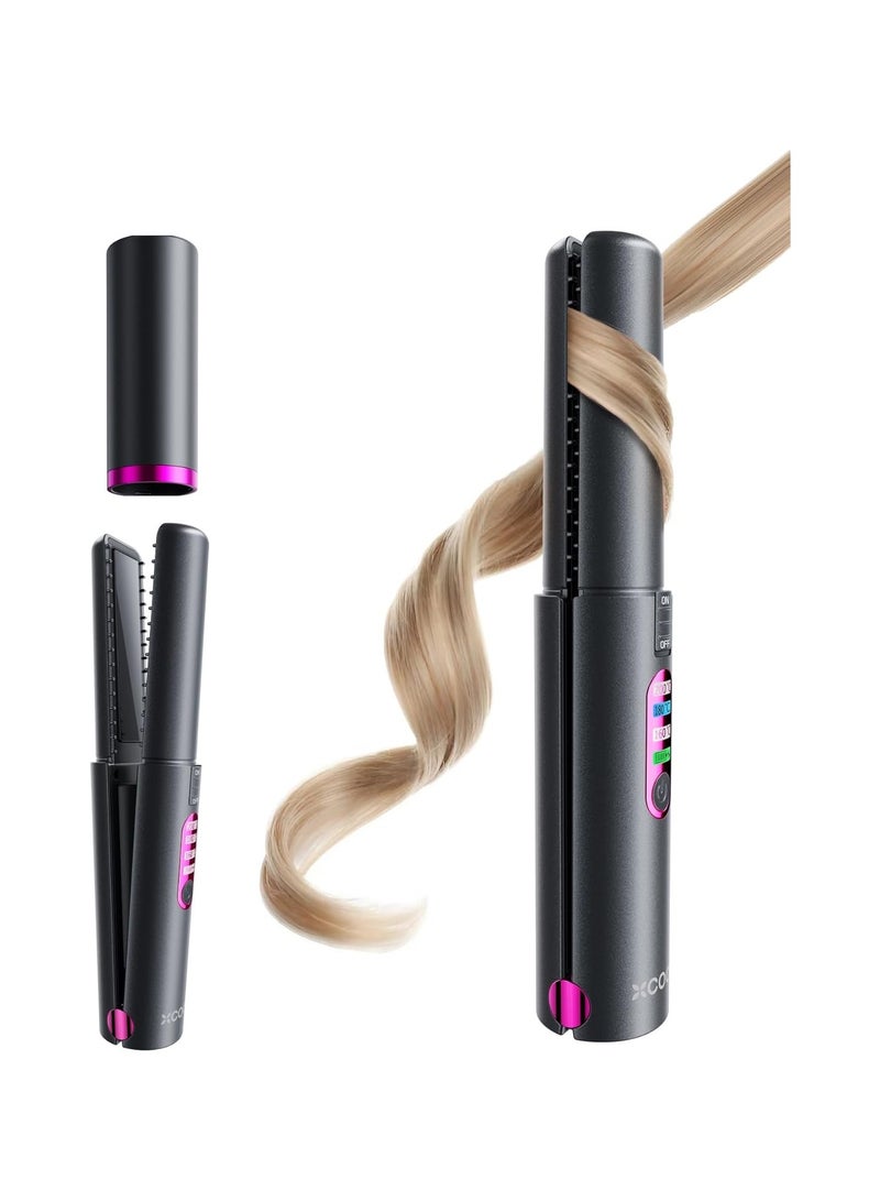 general Cordless Hair Straightener and Curling Iron 2 in 1, Mini Curling Iron Hair Straightener Combo with 5000mAh Battery, Portable Ceramic Travel Flat Iron, USB-C Rechargeable, 15-Second Rapid Heat Up - Image 1