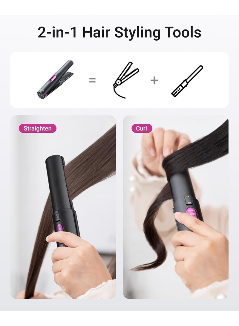 general Cordless Hair Straightener and Curling Iron 2 in 1, Mini Curling Iron Hair Straightener Combo with 5000mAh Battery, Portable Ceramic Travel Flat Iron, USB-C Rechargeable, 15-Second Rapid Heat Up - Image 3